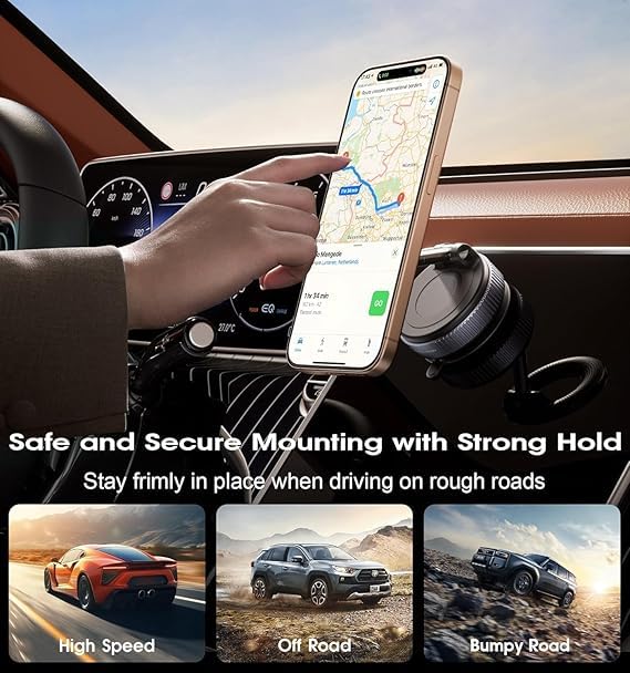 Car Dashboard Phone Holder 360° Vacuum Magnetic Phone Stand