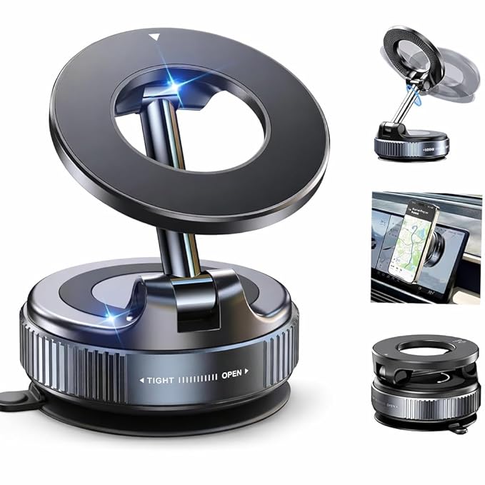 Car Dashboard Phone Holder 360° Vacuum Magnetic Phone Stand